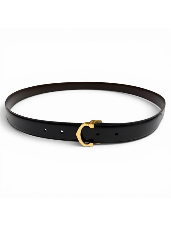 Cartier Must de Cartier Leather Reversible Belt Black Dark Brown Gold main image 6